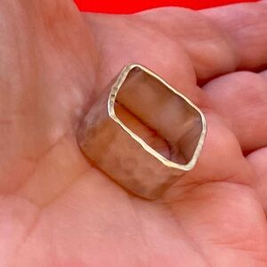 Vintage Mexico sterling silver Modernist square shape ring